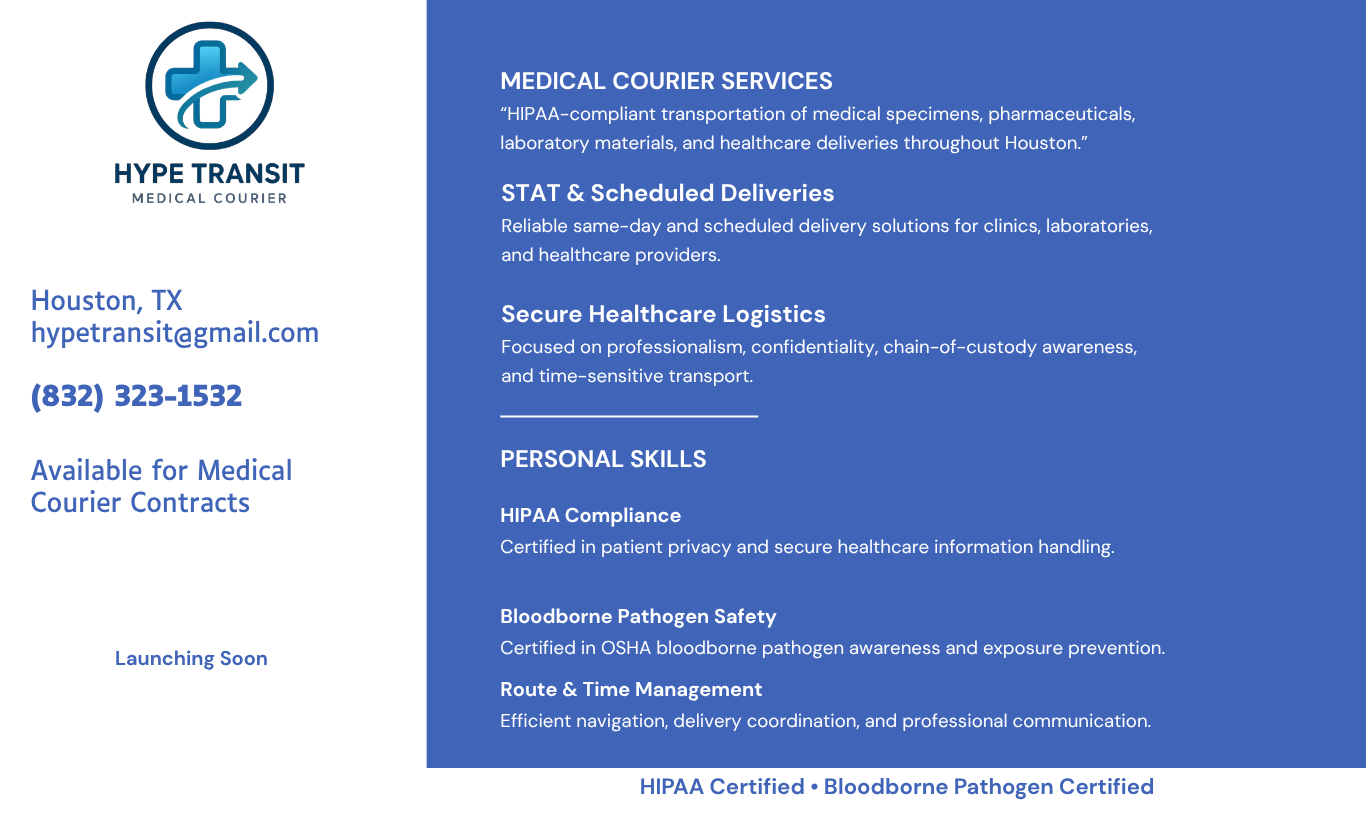 Hype Transit Medical Courier